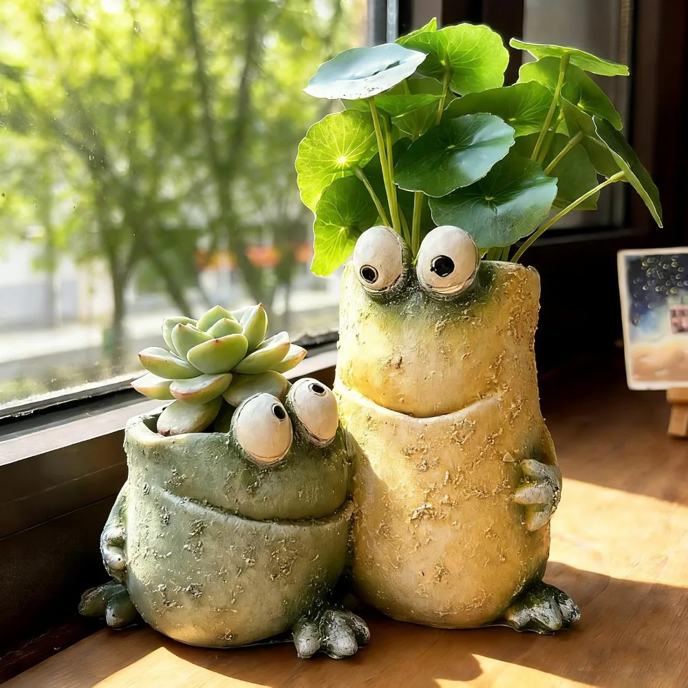 

Cartoon Frog Flower Container Cute Frog Succulent Pot Small Frog Planter Ornament for Indoor Plants