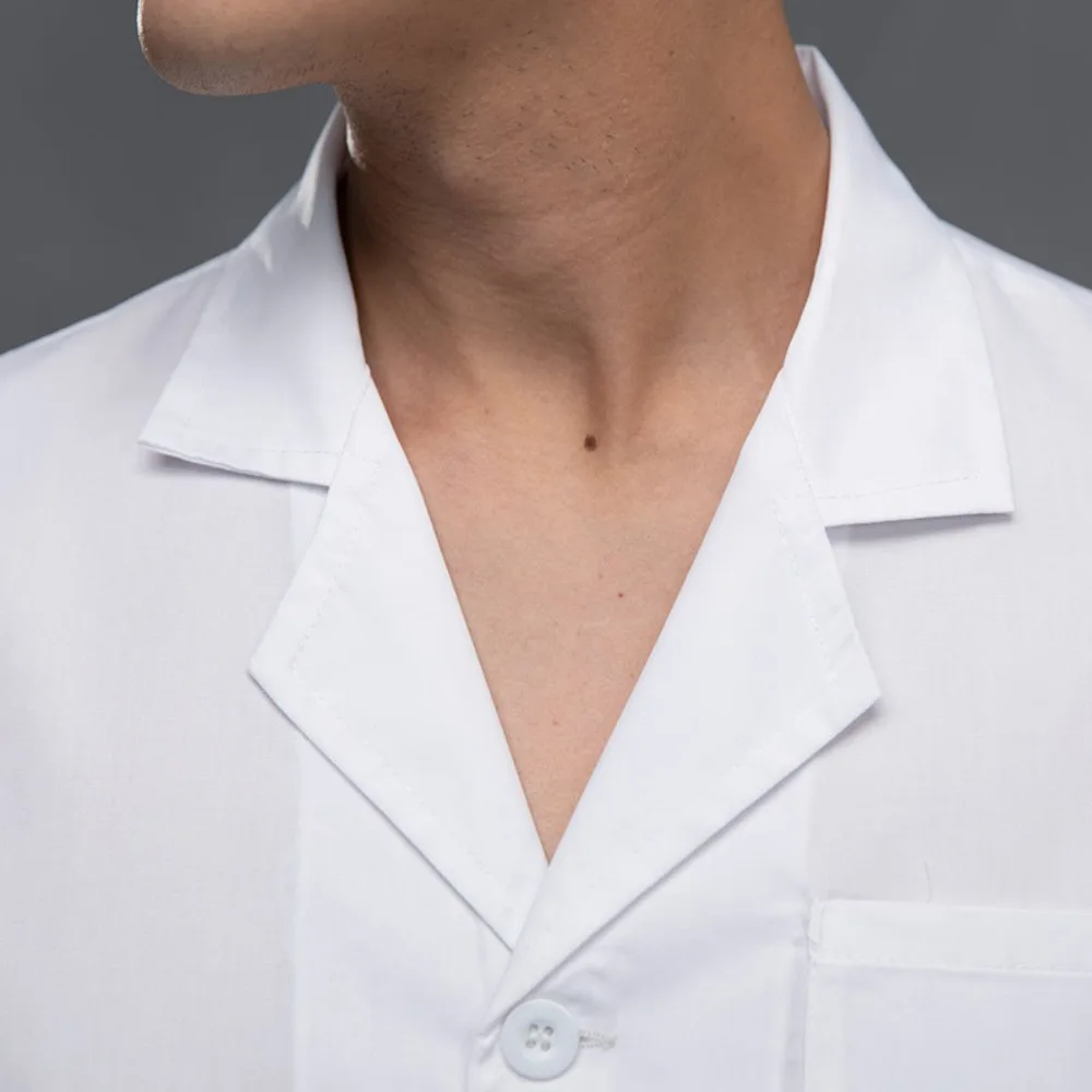 Vêtements de travail de Chef de cantine pour hommes, vêtements de Chef de cuisine de maternelle pour femmes, été mince et respirant blanc