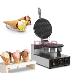 ITOP-máquina para hacer conos de helado, diámetro 21cm, rollo de huevo antiadherente duradero comercial, sartén para crepé para panaderías de restaurante, 1300W