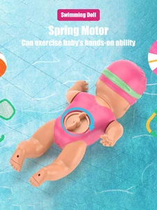 1 buah Boneka Renang Mini 6 Inci Mainan Mandi Kamar Mandi Anak Mainan Bak Mandi Bayi pada Rantai Boneka Kecil Renang Otomatis 10 boneka kolektor barbie penjualan terbaik - №