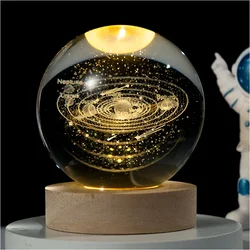 Solar System Moon Galaxy Projector Crystal Ball LED Night Light Valentine's Day Gift Bedroom Decor Night Lamp Kids Birthday Gift