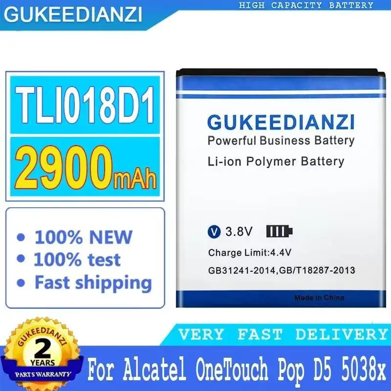 

Аккумулятор мобильного телефона TLI018D1 2900 мАч для Alcatel One Touch Pop D5 Dual 5038X OT5038X 3 5015D OT 5016