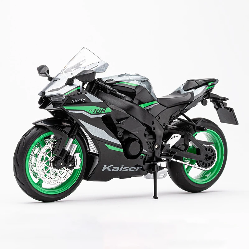 1:12 Kawasaki Ninja ZX10R Alloy Die Cast Motorcycle Model Toy Vehicle Collection Sound and Light Off Road Autocycle Toys Car