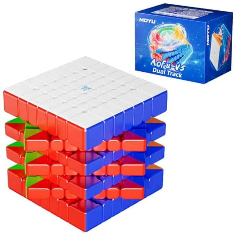 

CuberShop Moyu AoFu V5 Dual Track 7x7 Магнитный скоростной куб, профессиональный 7x7x7 с регулируемым натяжением, анти-поп, плавное вращение, легкий вес