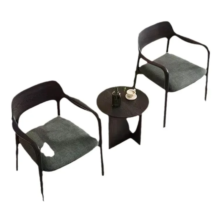 

Nordic simple solid wood dining chair, thickened hotel chair, medieval wabi-sabi restaurant negotiation, casual backrest