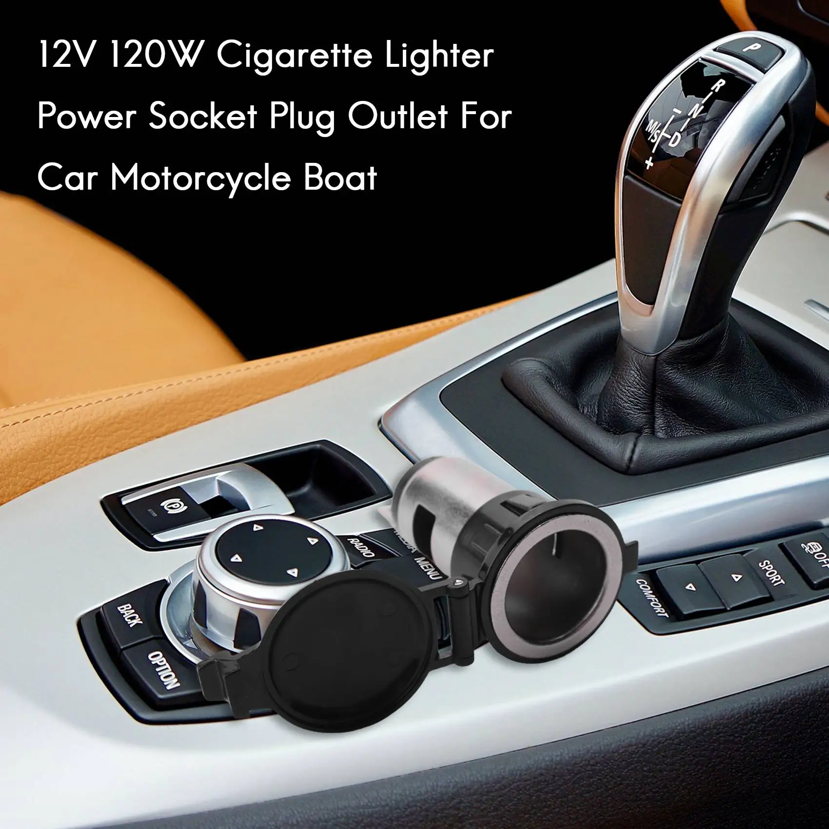 Compatible 12V 120W Cigarette Lighter Power Socket Plug Outlet For Car Motorcycle Boat