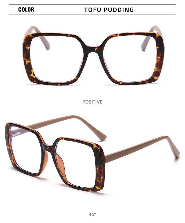 Luxus Vintage transparente übergroße quadratische Lesebrille Frauen Computer Brille Anti Blaulicht Brille Presbyopie Brille – Detail 19