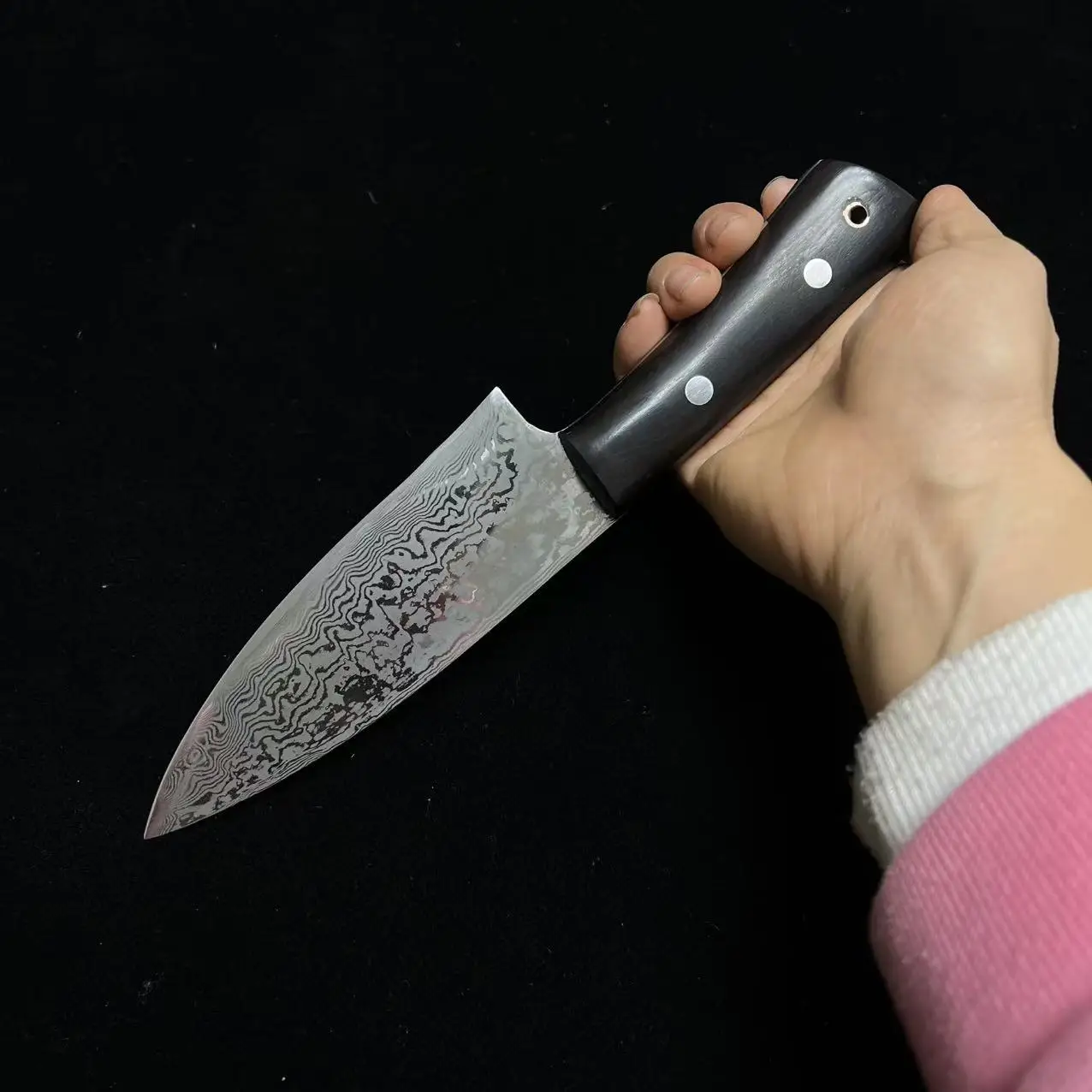 

5.5 Inch Utility Knife BG42 Aviation Special Steel Core Damascus Steel Cleaver Handmade Forged Kitchen Knives Rust-resistant