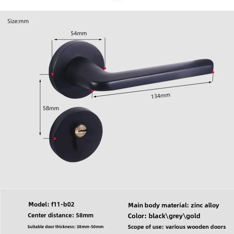 zinc-alloy-split-lock-for-home-indoor-bedroom-door-lock-handle-lock-silent-solid-wood-door-universal-door-lock