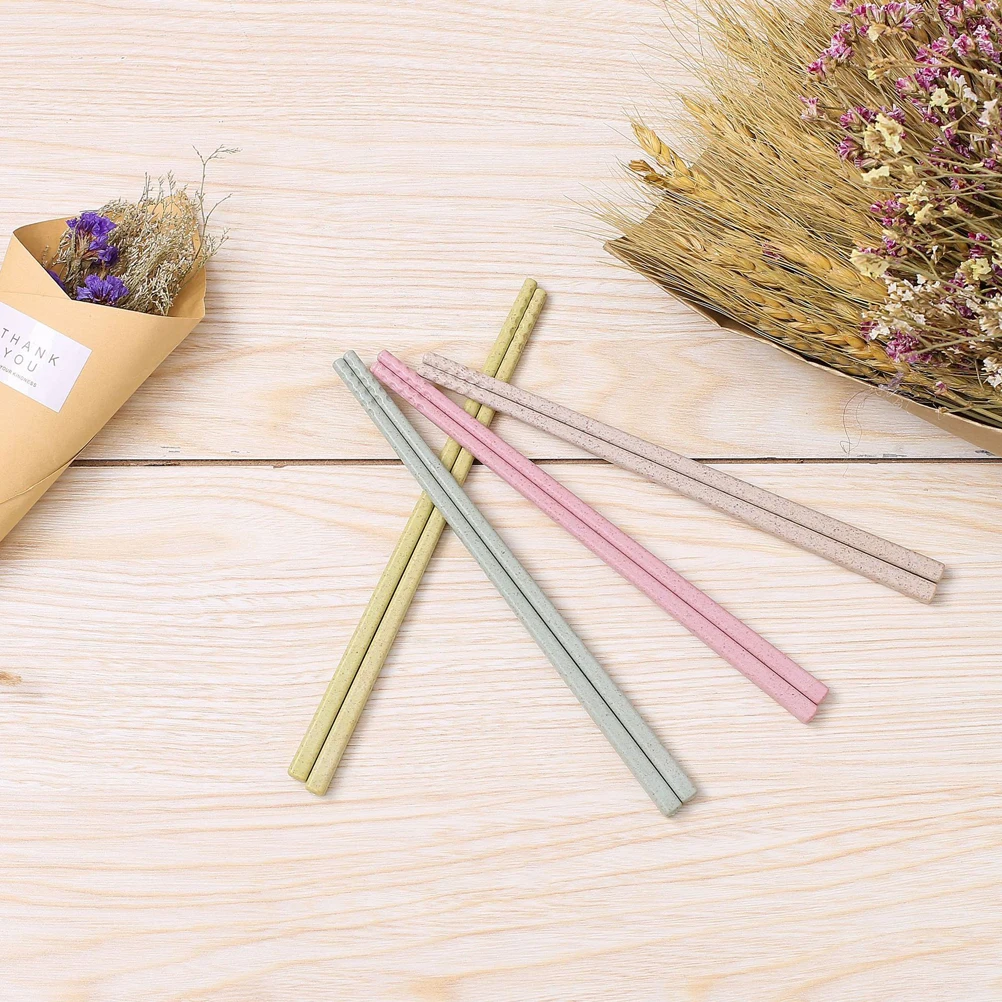 

Wheat Straw Tableware Set Spoon Chopsticks Fork Portable Travel Camping Kids Utensil Set High Temperature Resistance Lightweight