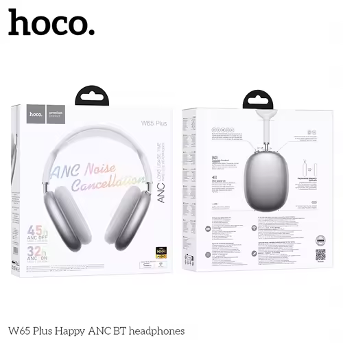 HOCO W65 Plus ANC Noise Reduction Bluetooth Headphones Over The Ear Wireless Big Earphone Hifi Sounds Sport Headsets With Button - Image 8