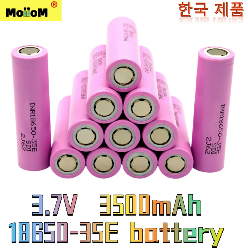 

Free Shipping 100% Original for 18650 3500mAh 25A Discharge INR18650 35E 3500mAh Li-ion 3.7v Rechargable Battery 18650 Battery