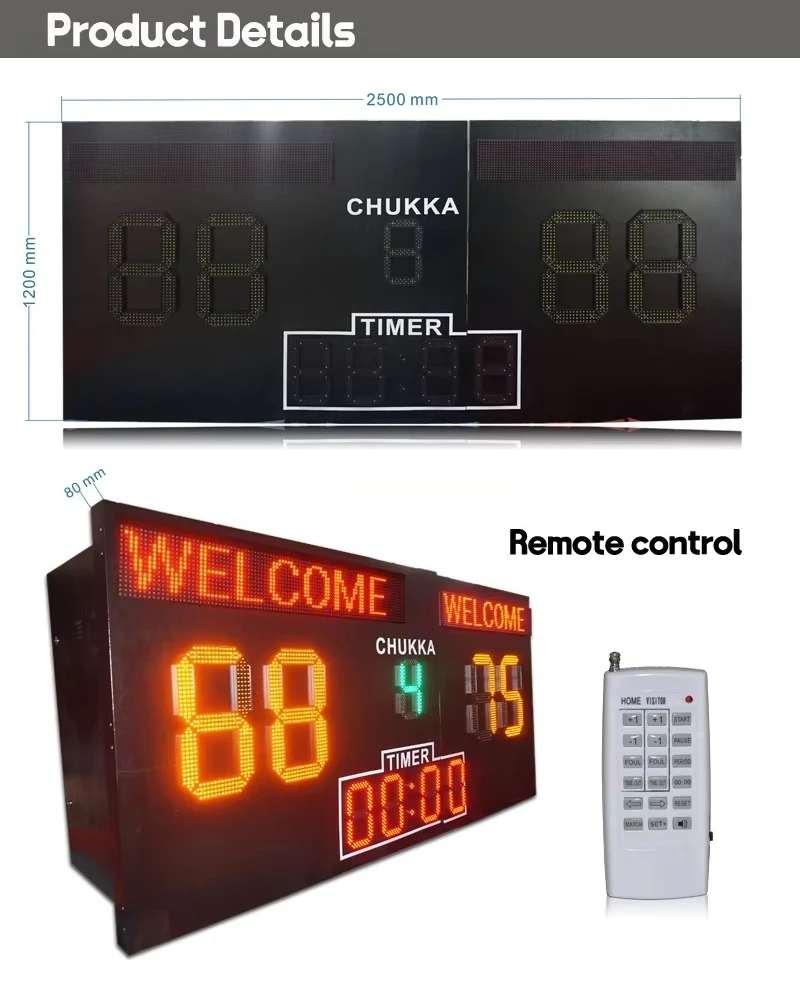 Outdoor LED Display Wireless Electronic Scoreboard Sport Stadium LED Display Outdoor Football Soccer Scoreboards