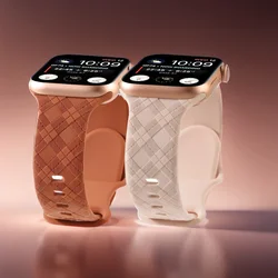 Siliconen band voor Apple Watch gegraveerde mobiele armbandketting voor Iwatch 9876543 Ultra40 41 44 45 49 42 mm heren- en damespols