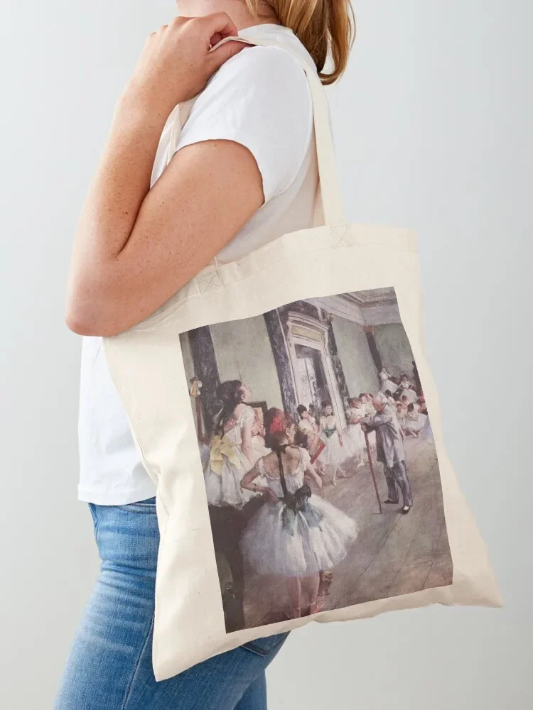 Edgar Degas French Impressionism Oil Painting Ballerinas Rehearsing Tote Bag woman shopping bag tote bag canvas