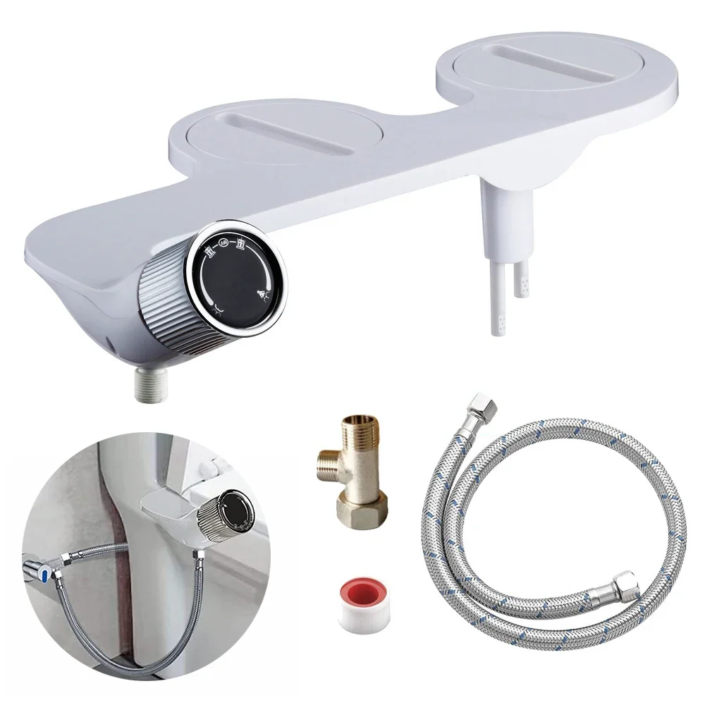 

Bathroom Bidet Toilet Attachment Non Self Cleaning Dual Nozzle Bidet Sprayer Kit Bidet Toilet Sprayer Cold