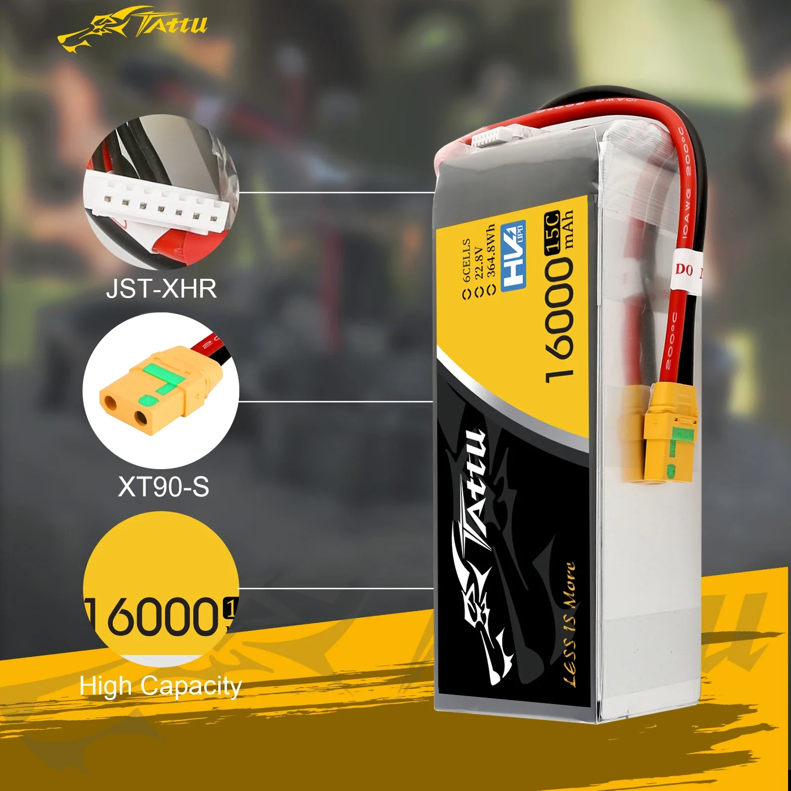 TATTU 22.2V 25C 6S 22000mAh 16000mah High Voltage LiPO Battery for Big Load Multirotor Hexacopter for agricultural UAV drone