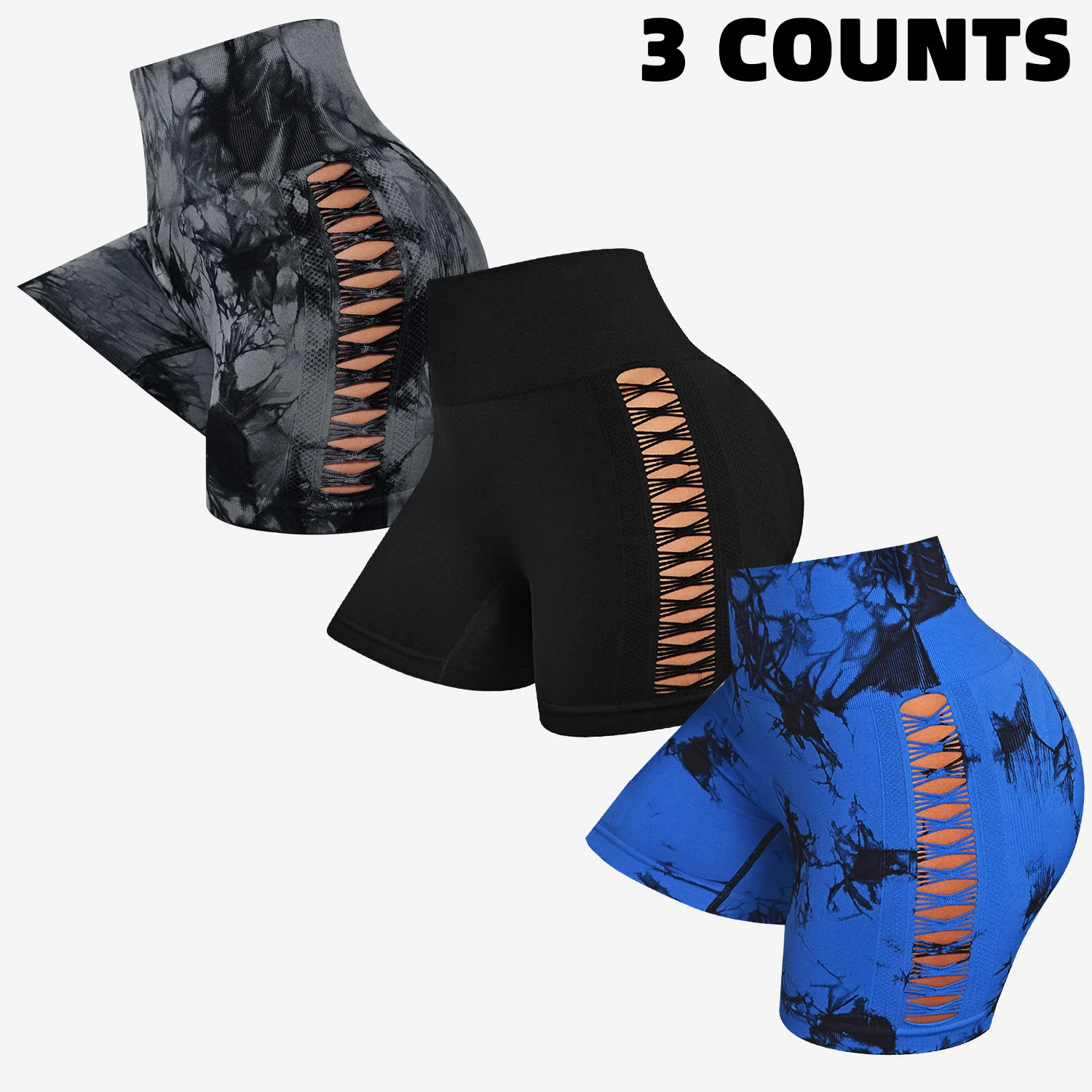 

High Waist Hip Lifting Elastic Women Sport Yoga Leggings Hollow Out Outdoors Cycling Five Quarter Pant Casual Excise Leggings