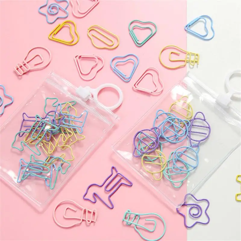 

Creative Bookmarks Multi-function Stationery Mini Metal Candy Color Office Binding Supplies Mini Paper Clip Office Necessities