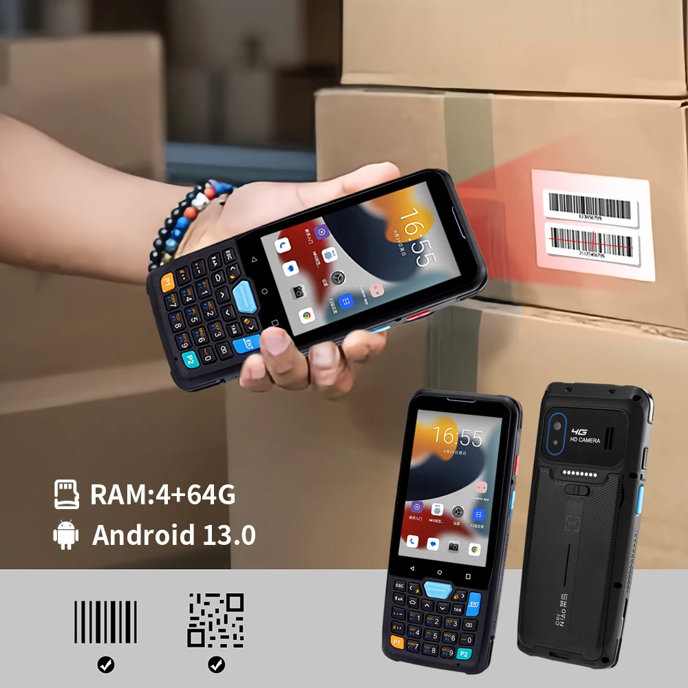Handheld Terminal PDA Android 13.0 2D QR Code Reader Barcode Scanner NFC RFID Reader Barcode Scanner Device Pdas