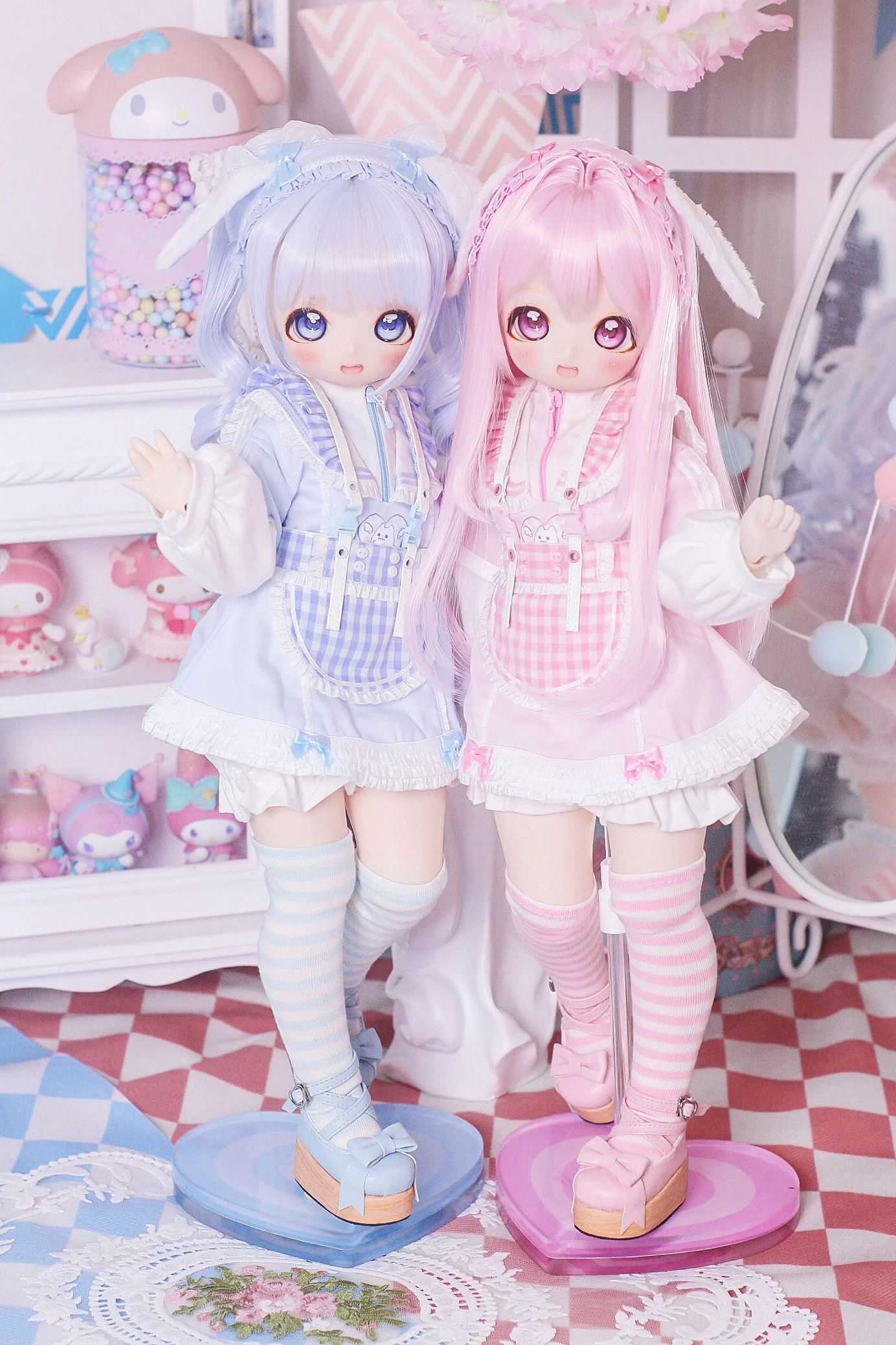 

BJD doll clothes suitable for 1/4 size MSD MDD cute doll clothes rabbit suit doll accessories (5 points)
