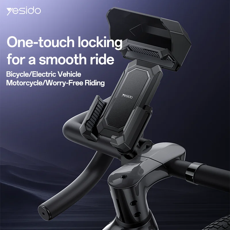 Motorcycle phone holder, bicycle phone holder, electric bike phone holder, shock-absorbing outdoor riding holder