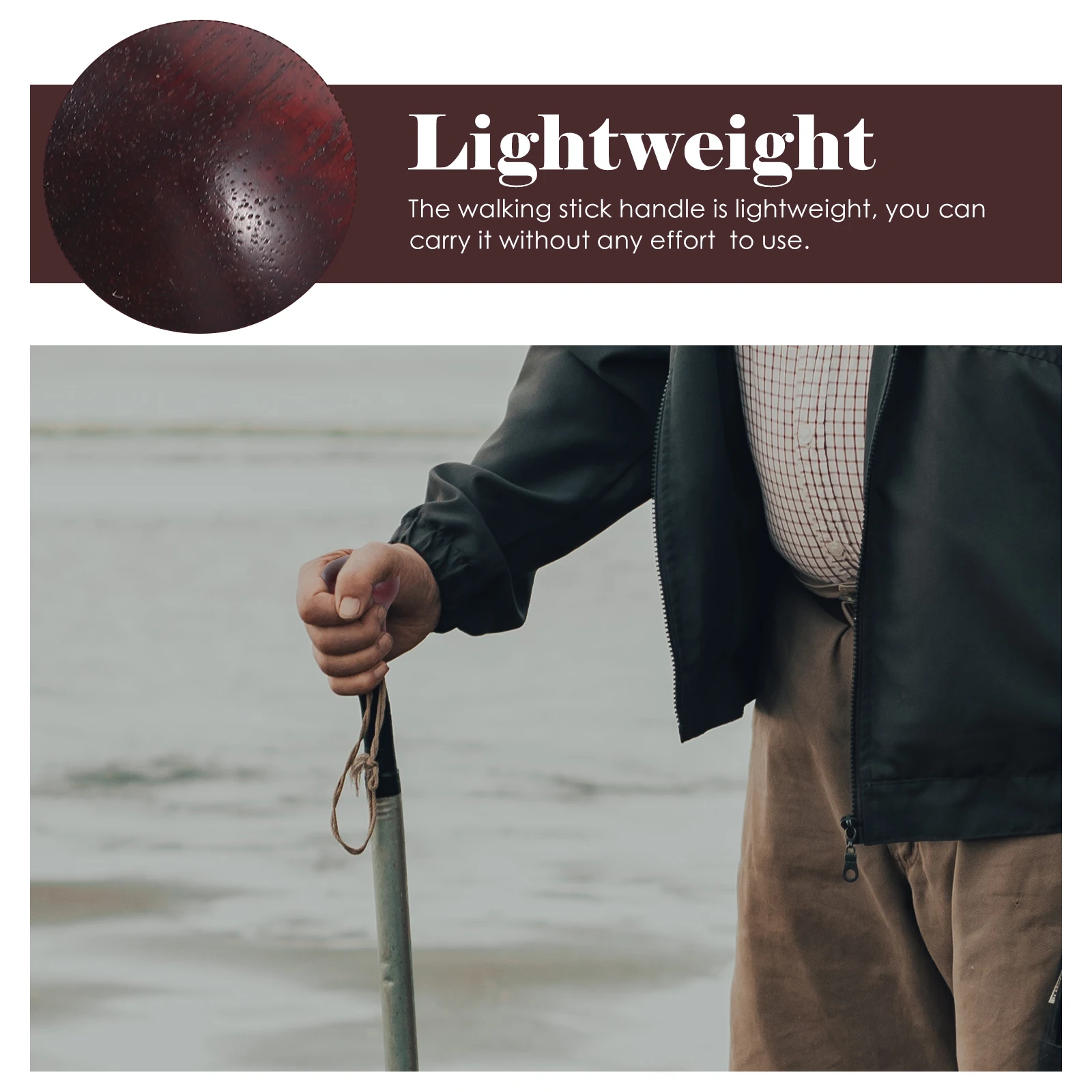 

Solid Wood Cane Handle Replacement Ergonomic Smooth Polished Non-Slip Grip For Walking Stick Men Women Seniors Outdoor Health