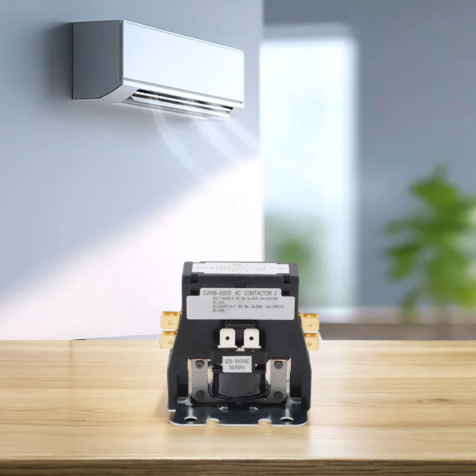 Contattore CA per condizionatore d'aria 58,5x51x62mm Relè unipolare CJX9B/25S/D 220V Per dispositivi fino a 600 per VAC