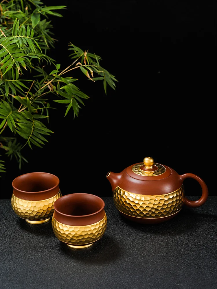 

Lin Xiaowei Gilding Purple Clay Teapot Porcelain Set Home Use Japanese Xi Shi Pot Large