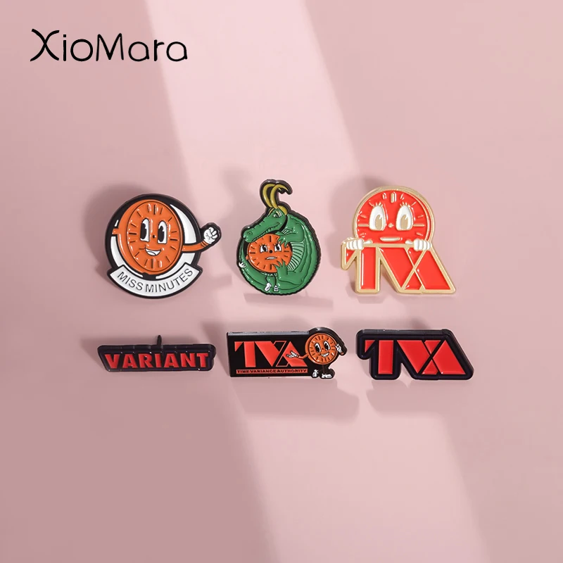 Reloj despertador de tiempo, alfileres de esmalte, Miss Scientific Comics, película variante, serie limitada, broches, insignias de solapa, regalo para fanáticos de la joyería