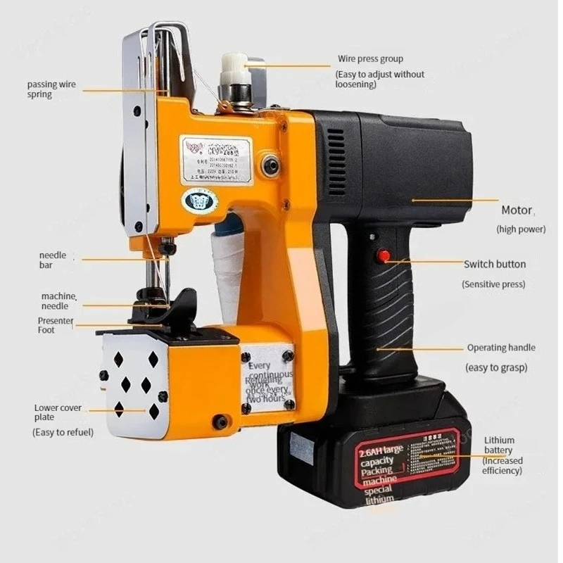 

New Portable Sewing and Weaving Bag Sewing Machine Electric Industrial Packaging Machine with Lithium Battery