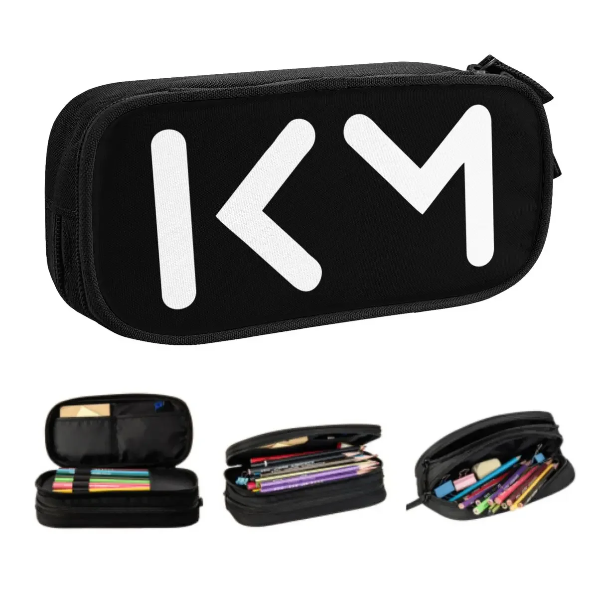 Custom Football Mbappes KM Logo Kawaii Pencil Cases Girl Boy Large Capacity Pencil Bag School Supplies