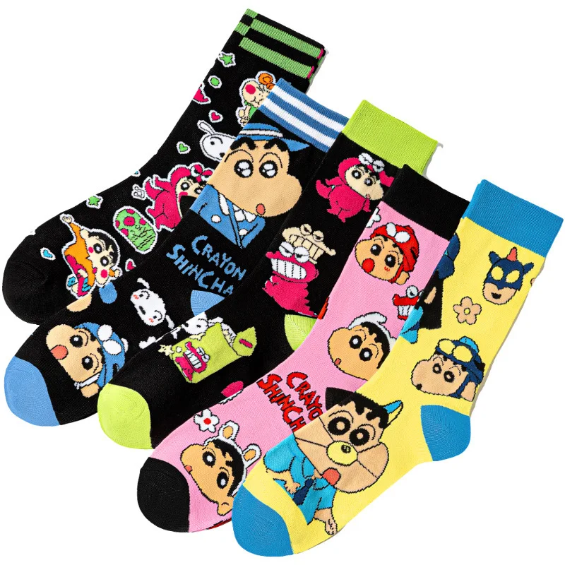 Cute Cartoon Kawaii Crayon Shin-chan Socks Casual Sports Socks Anime Figure Sock Men and women Fashion Trend Long Socks
