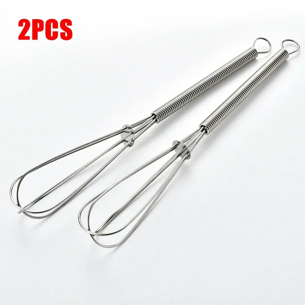 2PCS Mini Small Stainless Steel Balloon Wire Whisk Set  Mix Stir Beat 180*25mm Washable Anti-rust Kitchen Egg  Beater