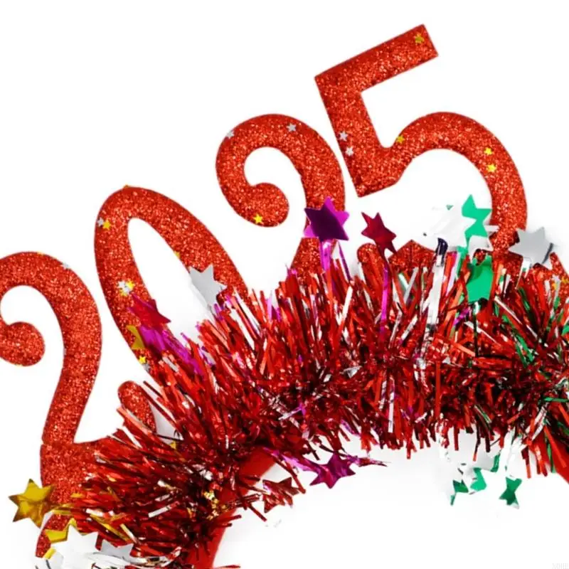 N0HE COMPLED GOLD BEADS للعام الجديد 2025 ملحق أغطية رأس أغطية الرأس للشباب والبالغين في حفلات نهاية العام