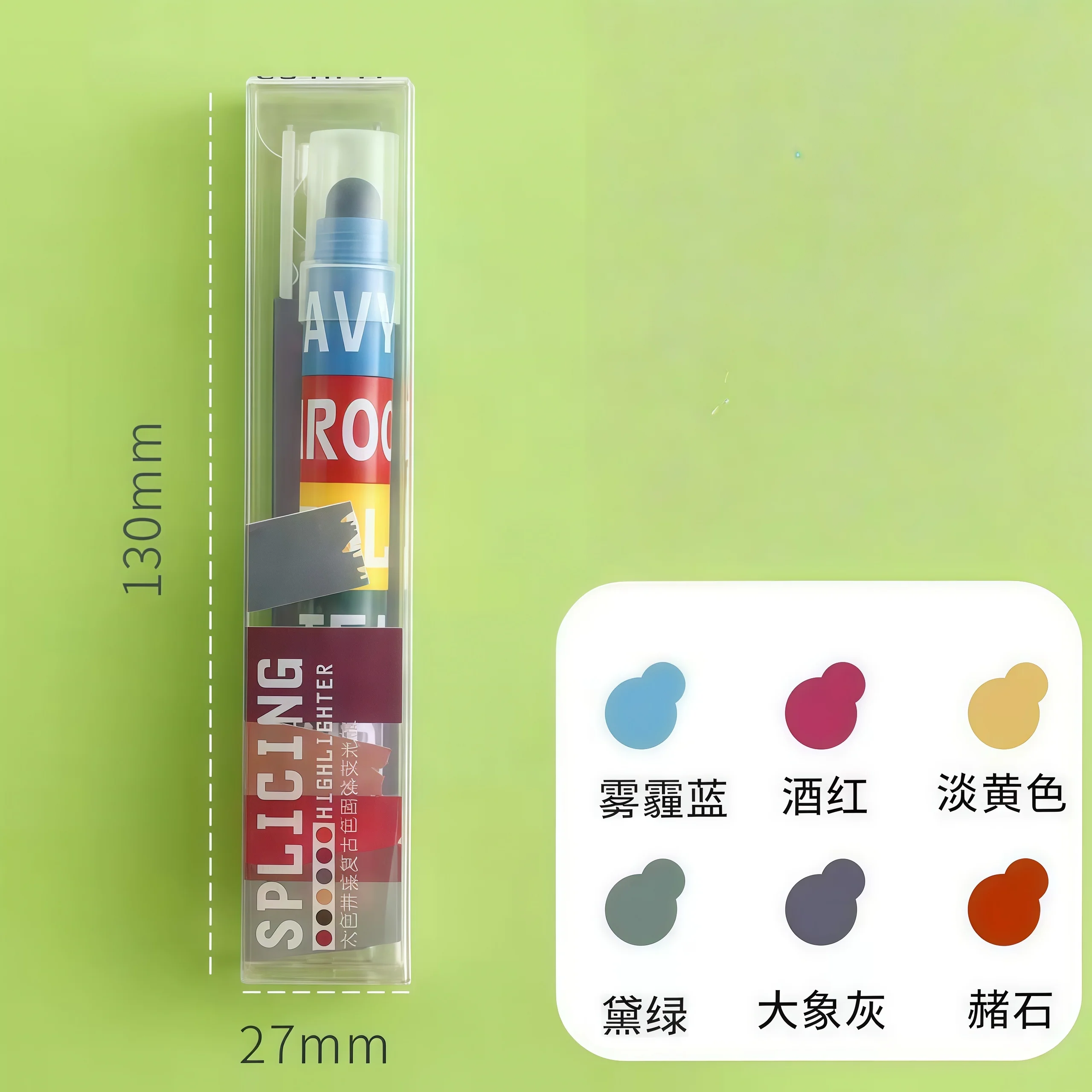 

Overtime Solid Highlighter, Cute & Creative Multicolor Pen, Retro Graffiti Pen, Splicing-Style Highlight & Underline Marker