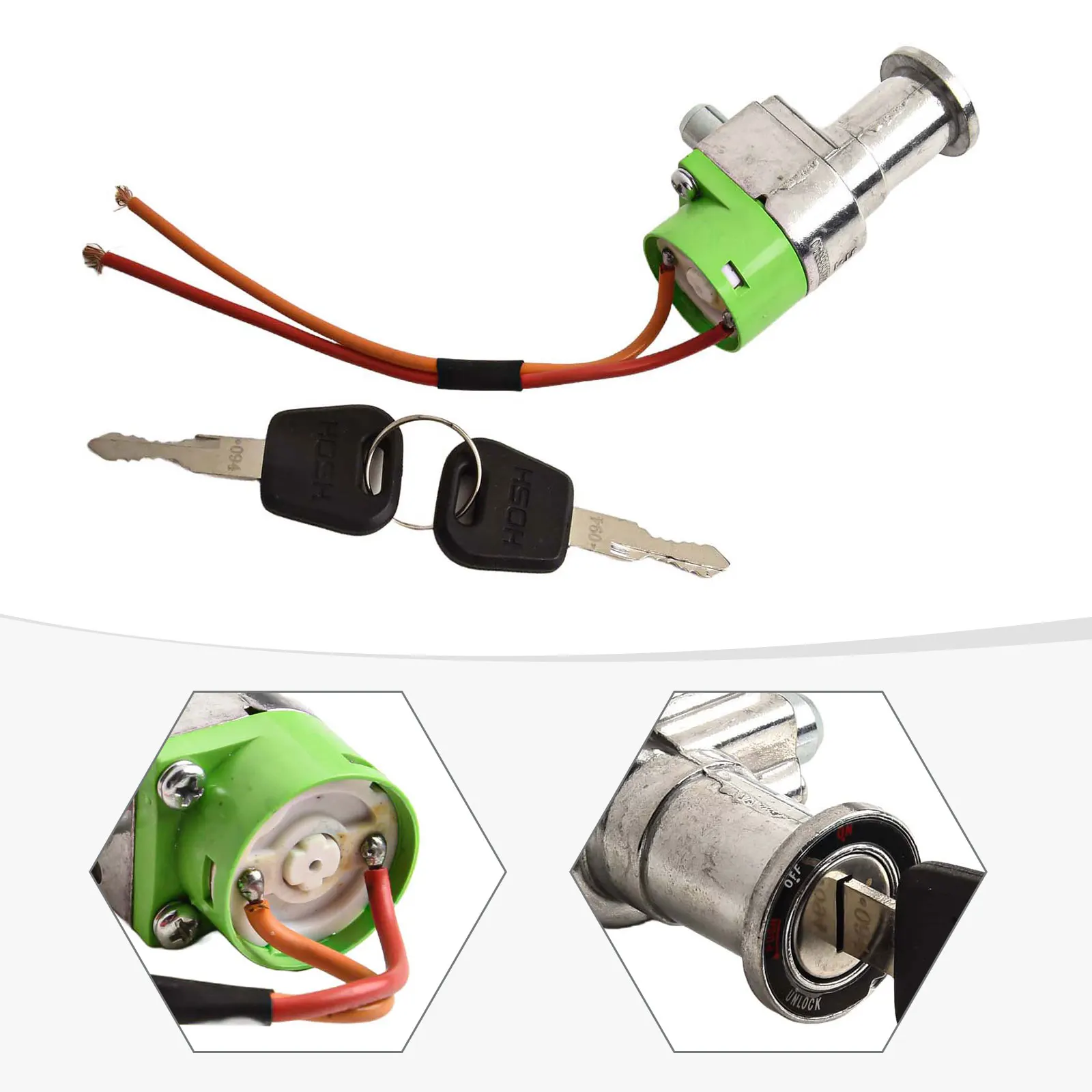 1pc Motorcycle Electric Bike E-bike Battery Pack Box Lock W/2 Key Electric Car Battery Lock Ignition Switch E-bicycle Accessorie