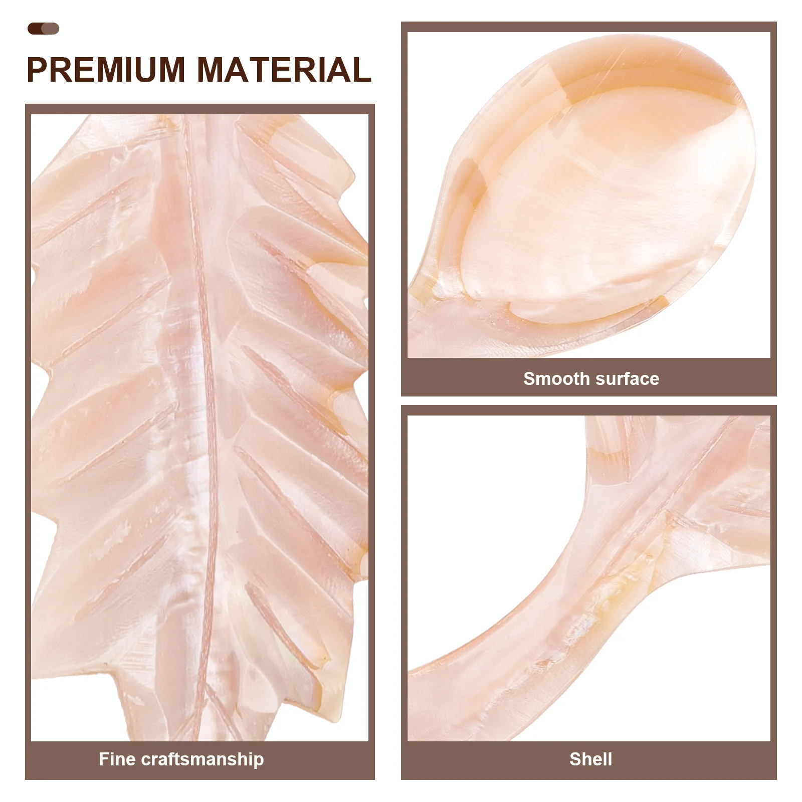 

Caviar Spoon Shell Dessert Spoons Natural Polished Restaurant Home Use Decorative Kitchen Tableware Smooth Handle