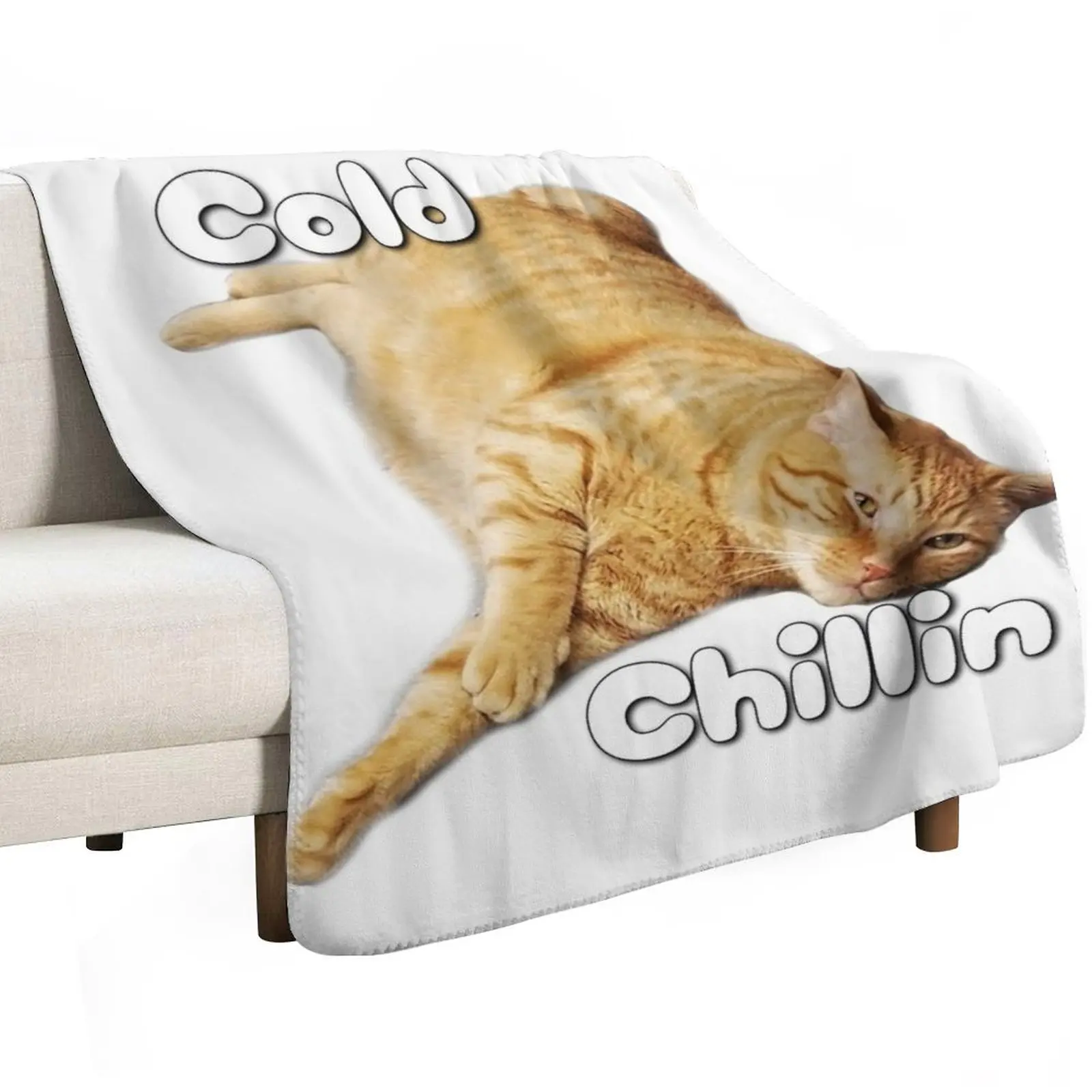 Orange Cat, Sleepy Cat, Orange Tabby Cat, Cat Loaf, Chilling Cat Throw Blanket Sofas Thermal Blankets