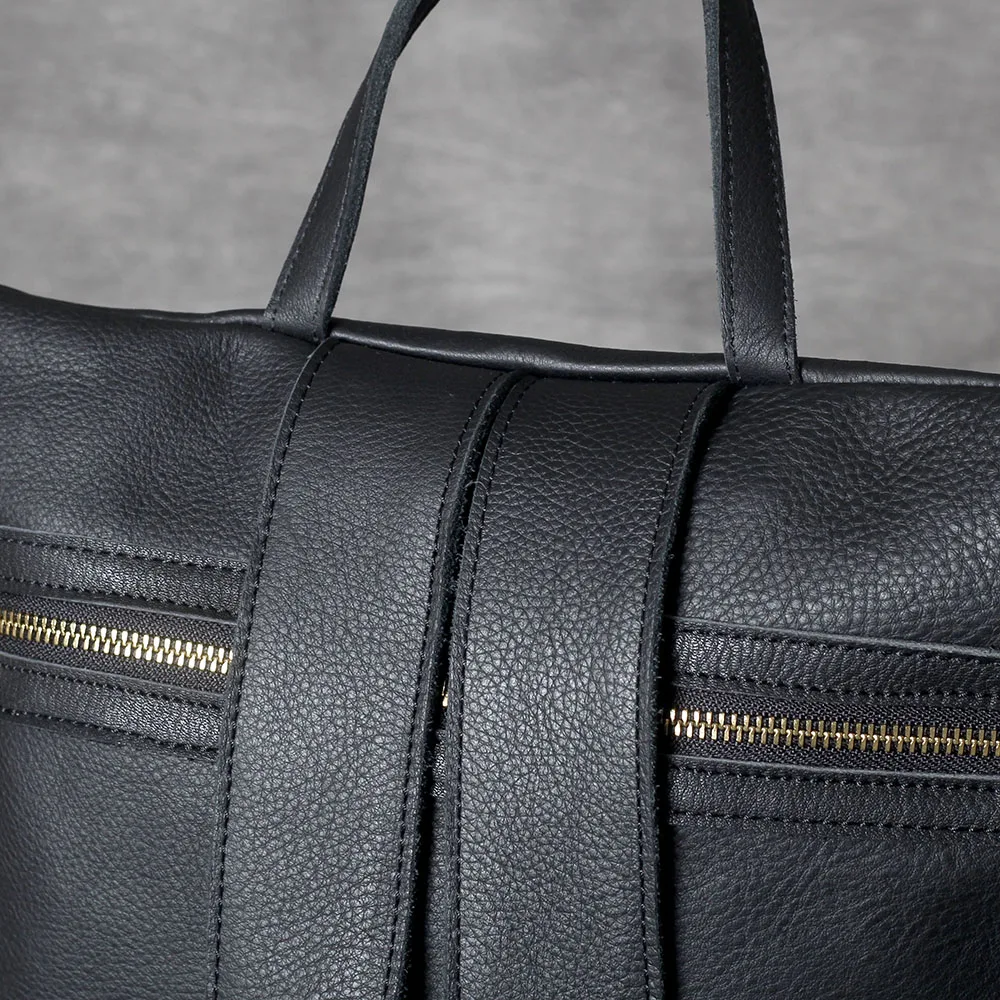 S.WORKER Lässiger Rucksack aus echtem Leder, Vollnarbenleder, Laptop-Umhängetasche, Schultasche, modisch – Detail 12