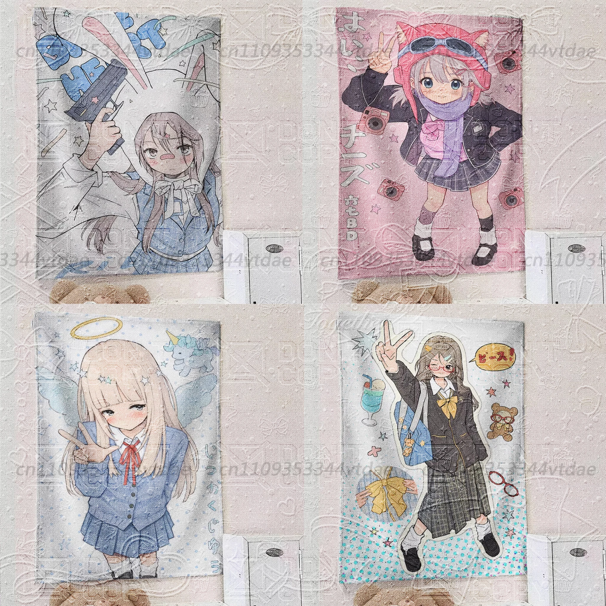 Cute JK Anime Girl Tapestry Kawaii School Uniform Wall Decor Ins Style Dorm Bedroom Background Cloth Aesthetic Home Decoration
