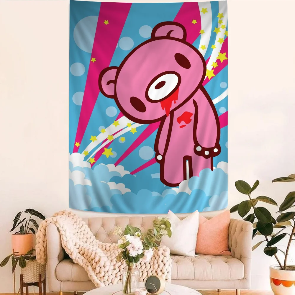 Cartoon G-gloomy Bear Printed Large Wall Tapestry Hanging Tarot Hippie Wall Rugs Dorm Art Home Decor