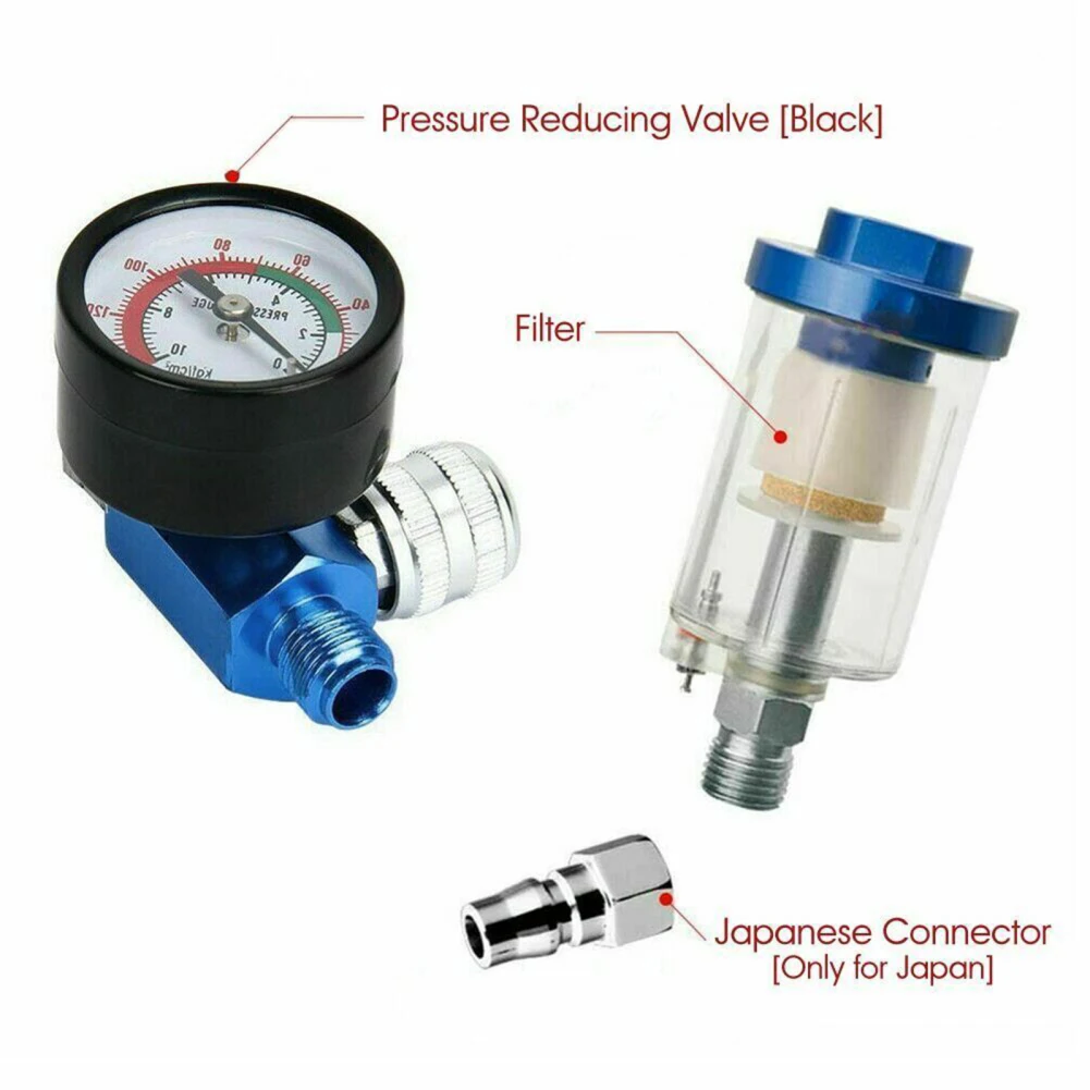 

1/4" Air Adjusting Regulator Valve With Air Regulator Gauge Oil-Water Separator Filter PF20 For Air Spray Paint Machine