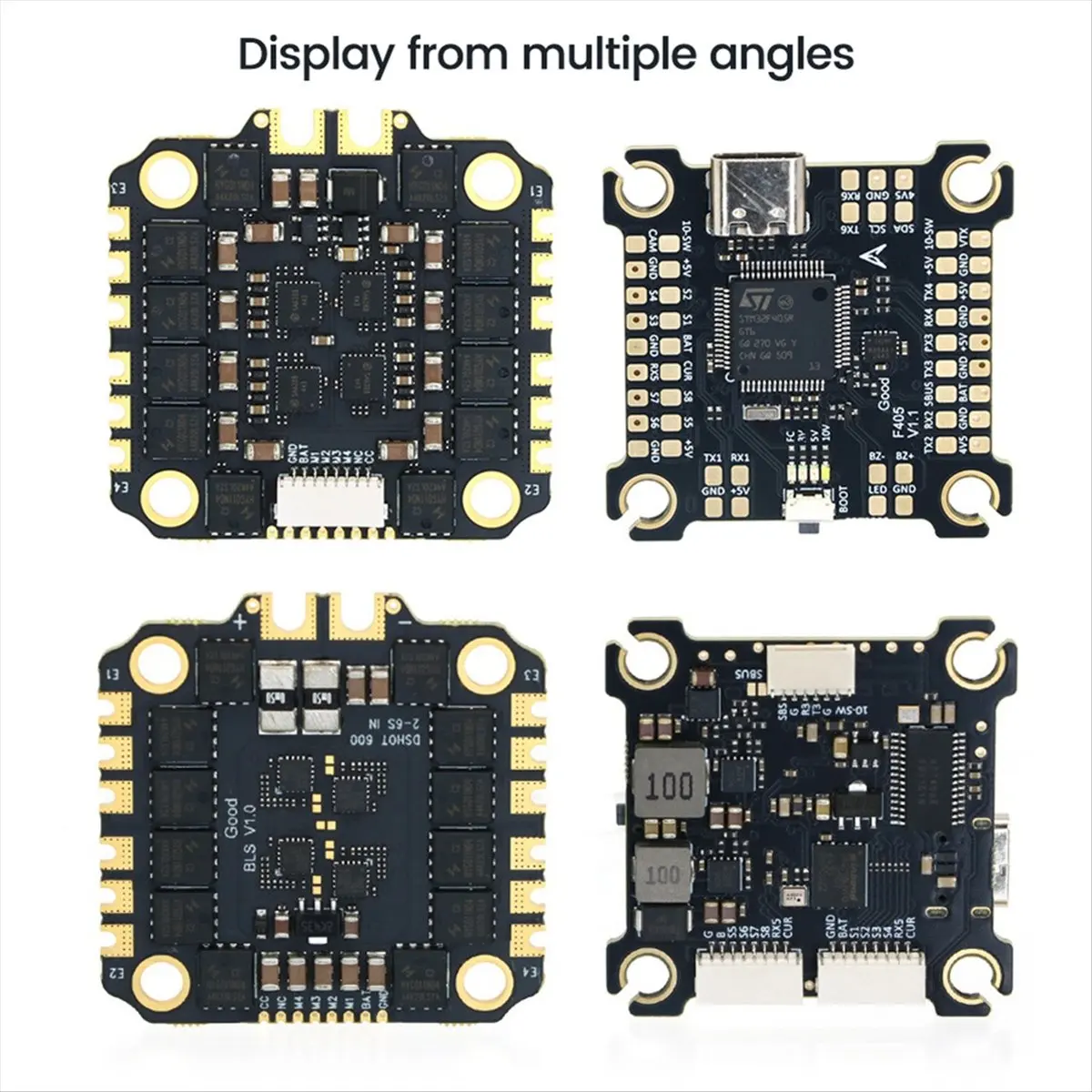 ▶✔▃AC2263-F405 55A Stack F405 Flight Controller + BLHELI-S 55A 4-in-1 ESC 30.5X30.5mm 2-6S for FPV Freestyle Drones Parts