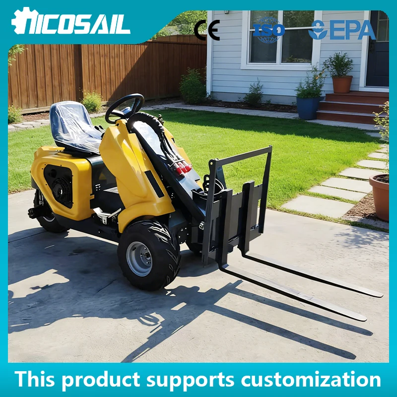 

3 Wheel Skid Steer Loader For Construction CE Certified Euro 5 Mini Loader For Landscaping