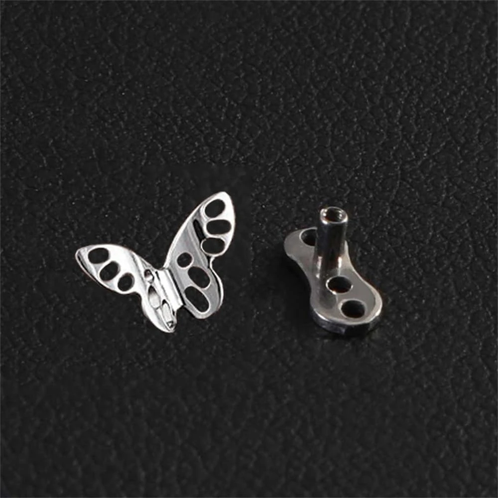 14G Butterfly Dermal Anchor Piercing Stud for Women G23 Titanium Top Internally Threaded Minimalist Surface Piercing Jewelry 1PC