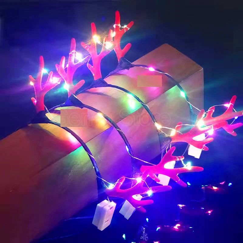 Led Glow Christmas Hairband Headband Buckle Children'S Decoration Cute Christmas Headband Home Party Decorations Supplies