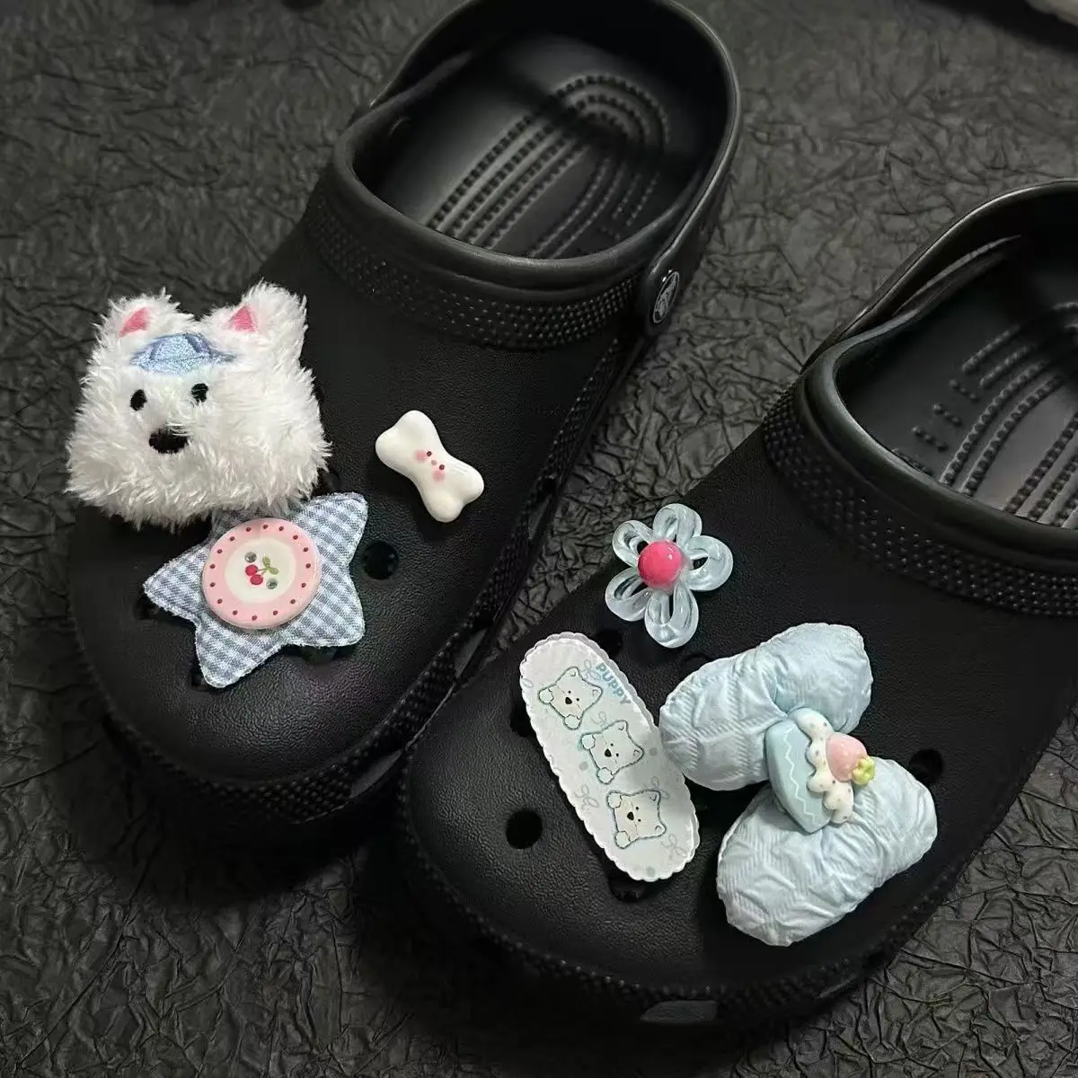 جديد 6 قطعة/لطيف دمية ويست هايلاند كهف إبزيم حذاء القوس غير الاصطدام حذاء زهرة DIY بها بنفسك انفصال كهف إكسسوارات أحذية