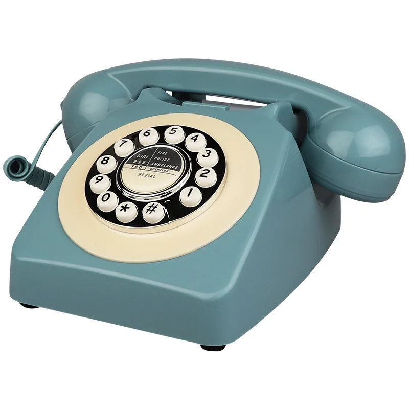 PYJ vintage retro telephone office landline turntable button dial hotel room fixed-line phone