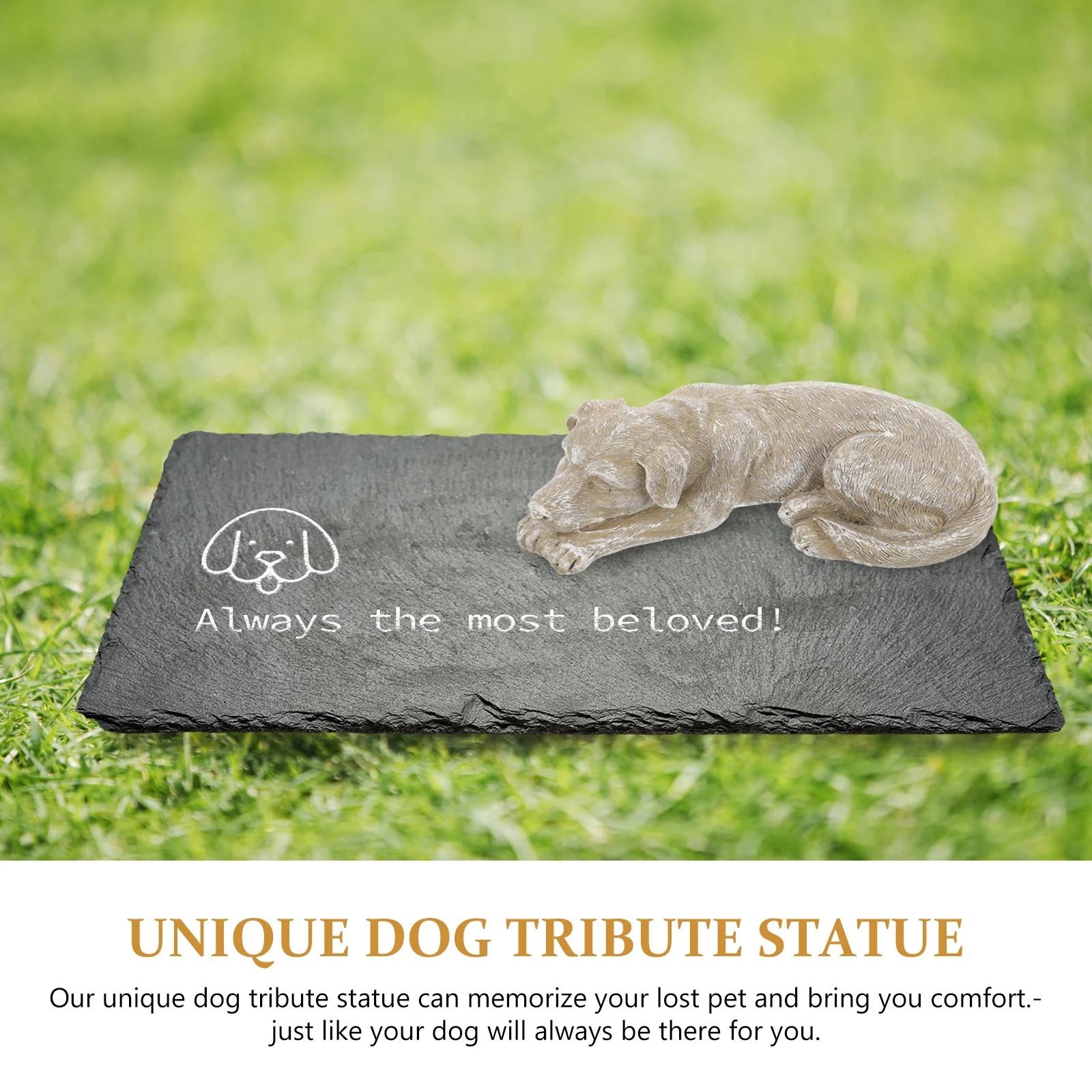 Garden Pet Memorial Tombstone Statue Cat Dog Cemetery Decorative (Dog) Grave Markers Pup Puppy Tribute Outdoor Ornament